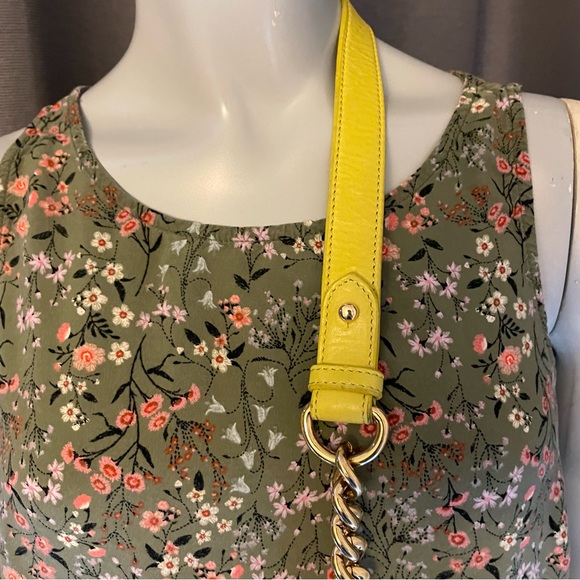 Used only once!  Gorgeous Badgley Mischka American Glamour yellow leather bag - Picture 5 of 13